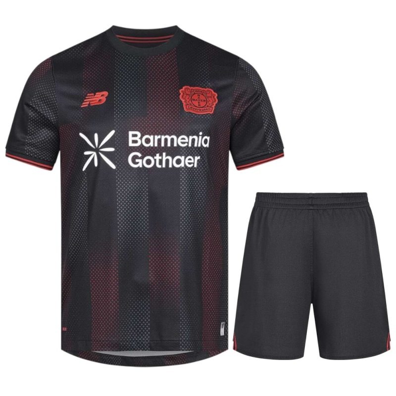 Bayer Leverkusen 2025/26 Home Kids' Jersey + Shorts - Black