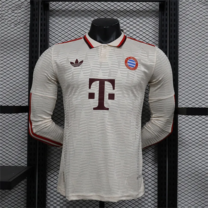 Bayern Munich 2024/25 Away Player Edition Long-sleeved Kit - Creamy White
