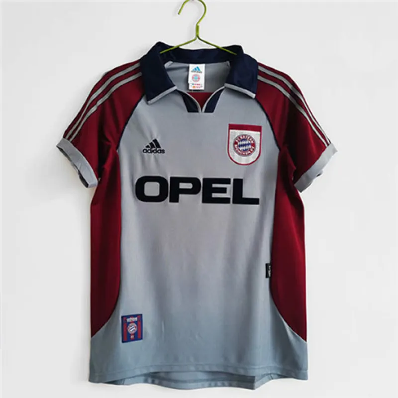 Jersey retro de visita del Bayern Munich 1998 - 1999 - Gris y Blanco