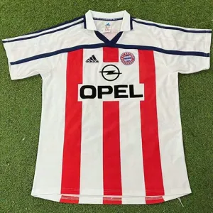 Maillot rétro extérieur du Bayern Munich 2000 - 2001 - Blanc et Rouge