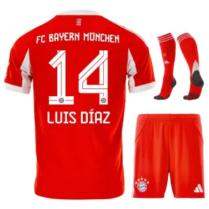 Bayern Munich LUIS DIAZ Ensemble Domicile Enfant 2025/26 - Rouge