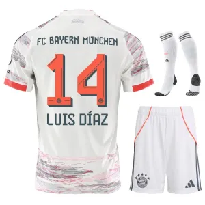 Bayern Munich LUIS DIAZ Tenue Enfant Maillot Extérieur 2025/26 - Blanc