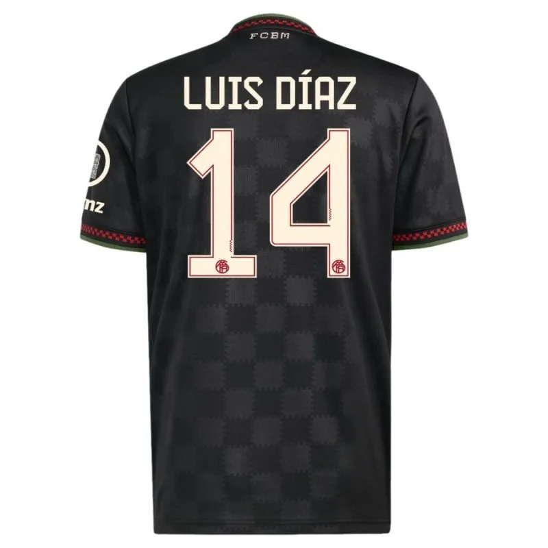 Bayern Munich LUIS DIAZ 2025/26 Troisième Maillot Enfant - Noir