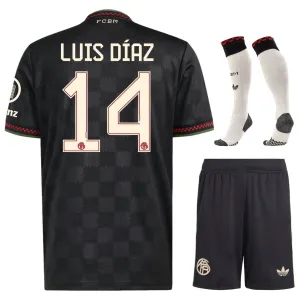 Bayern Munich LUIS DIAZ 2025/26 Troisième Maillot Enfant - Noir