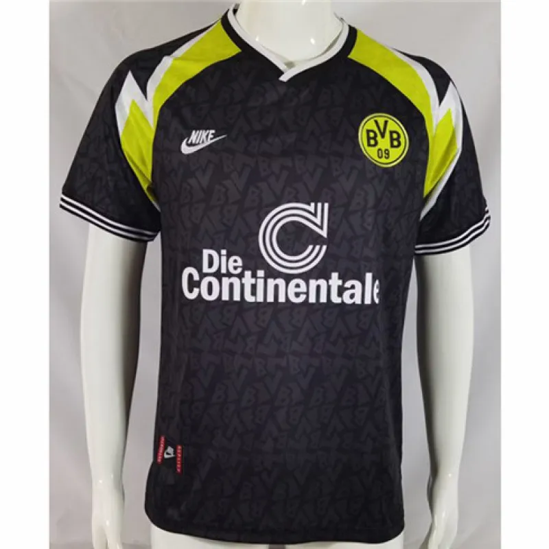 Borussia Dortmund 1995 - 96 Auswärts - Retro - Trikot, schwarz und gelb