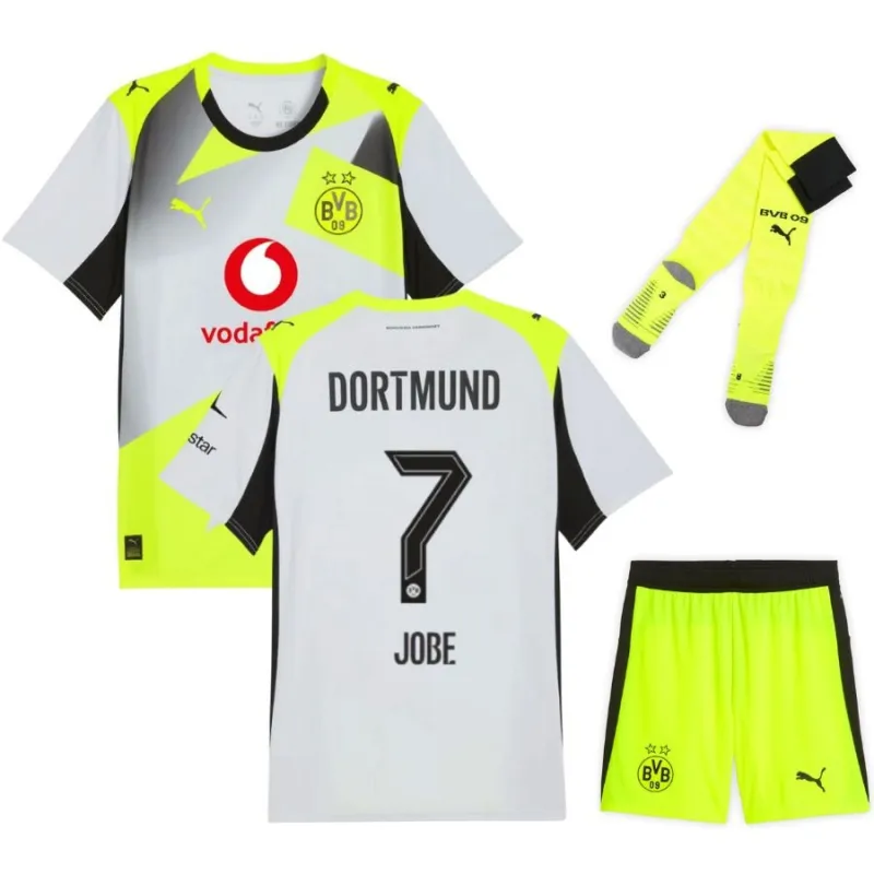 Dortmund JOBE 2025/26 Kinder-Auswärtstrikot-Set - Grau/Grün