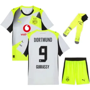 Dortmund GUIRASSY 2025/26 Kinder-Auswärtstrikot-Set - Grau/Grün