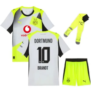 Dortmund BRANDT 2025/26 Kinder-Auswärtstrikot-Set - Grau/Grün