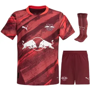 Maglia Trasferta Bambino RB Leipzig 2024/25 Completo Rosso