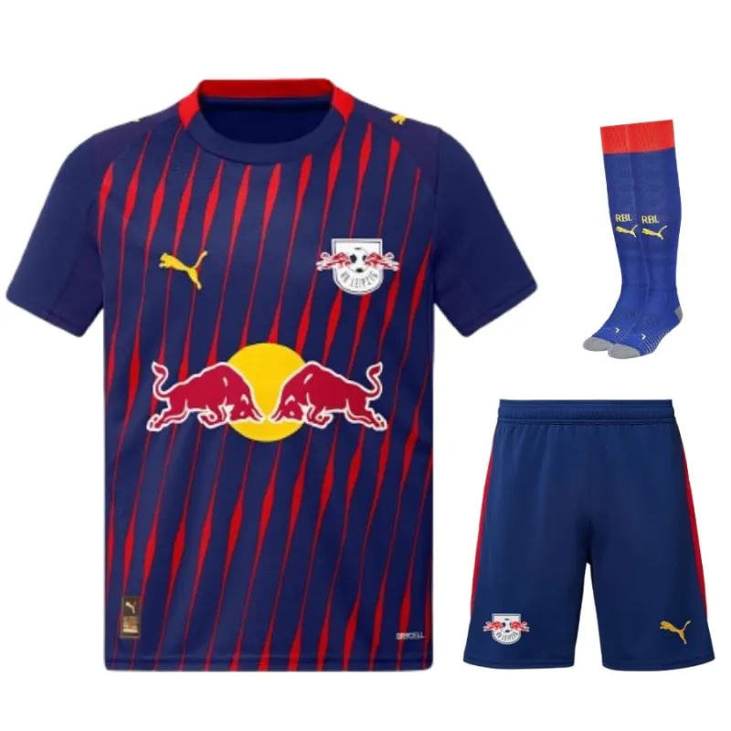 RB Leipzig 2025/26 Kinder-Auswärts-Trikot-Set - Blau