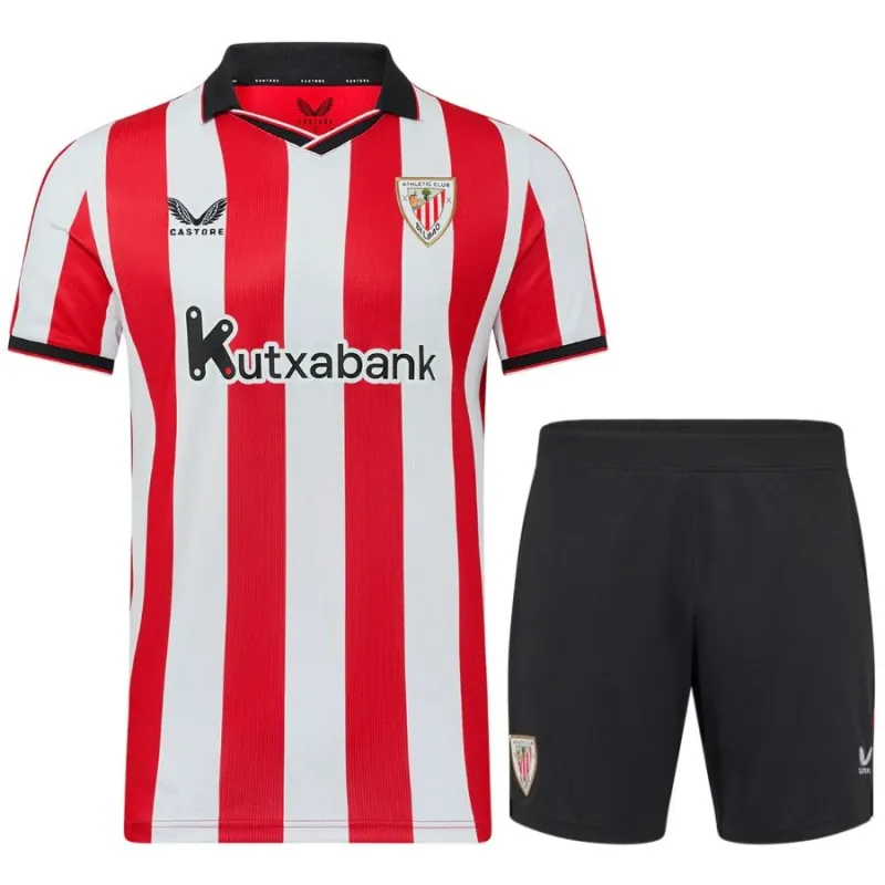 Conjunto de Camiseta Local Infantil Athletic Bilbao 2025/26 - Rojo/Blanco
