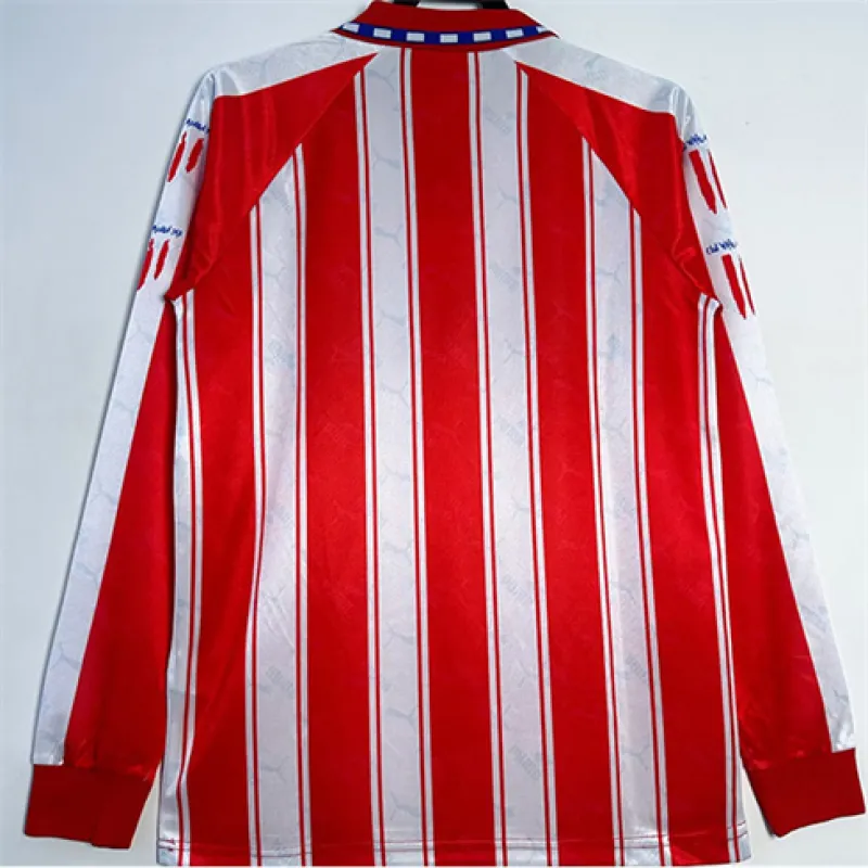 Atletico Madrid Retro Long-Sleeved Jersey 1994/95 Home - Red/White