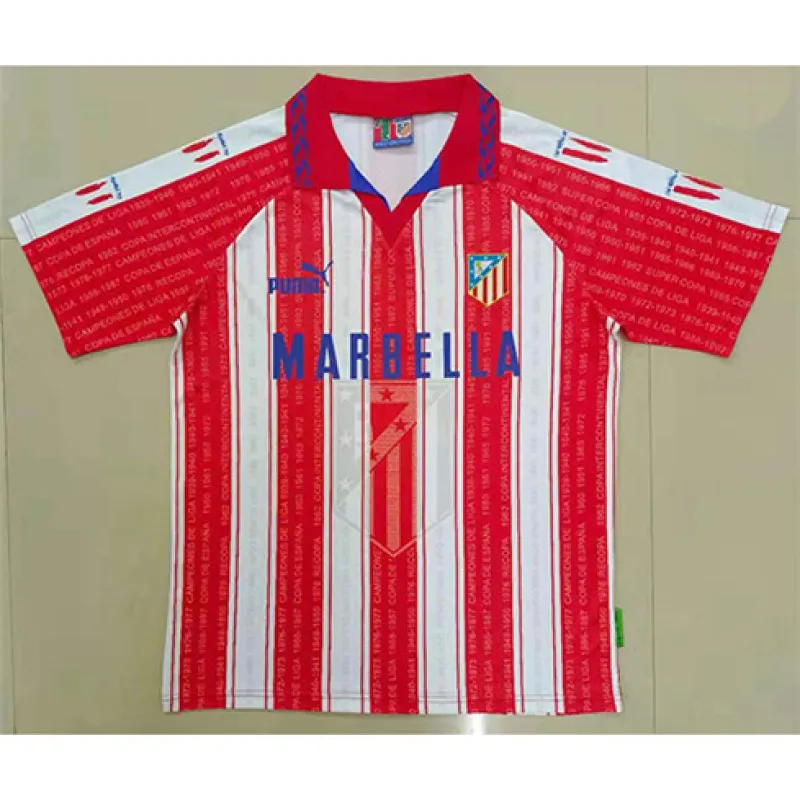 Atletico Madrid Retro-Trikot 1995/96 Heimspiel - Rot/Weiß