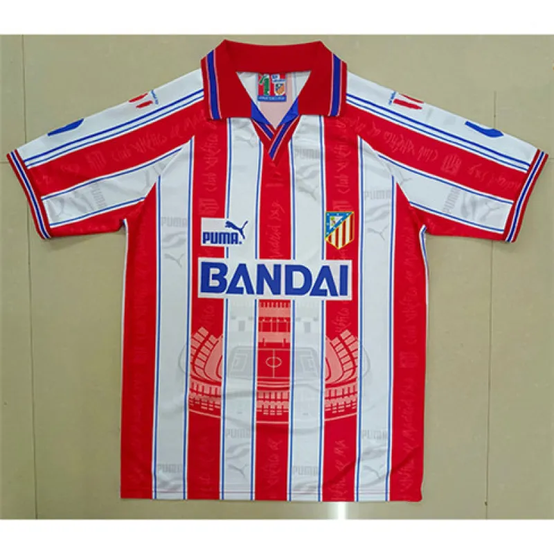 Camiseta retro de Atletico Madrid 1996/97 de local - Rojo/Blanco