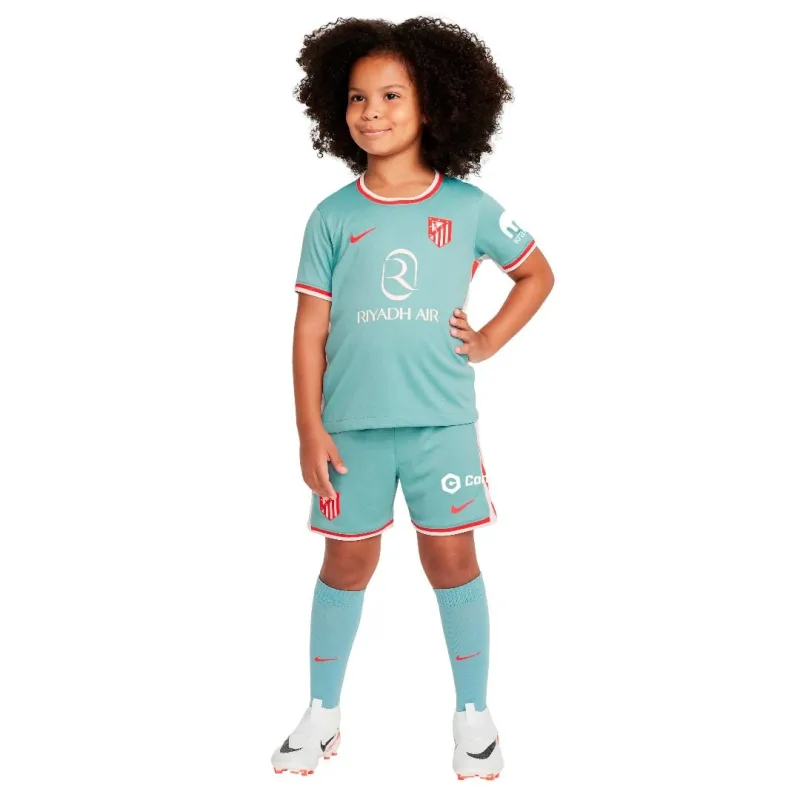Ensemble de maillot pour enfants d'Atlético Madrid pour les matchs à l'extérieur 2024/25 - Cyan