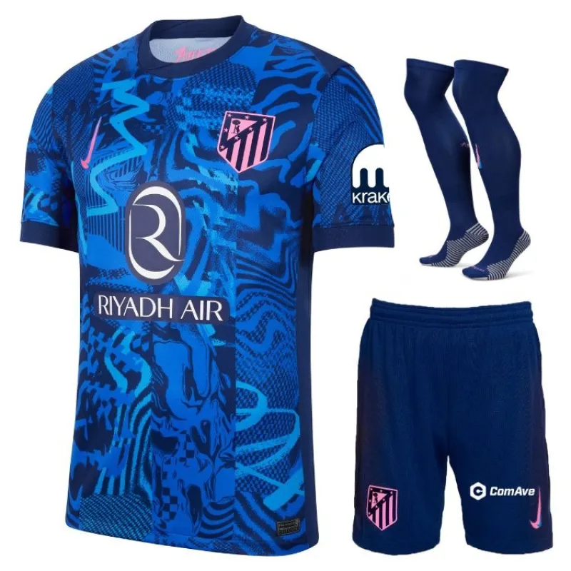 Ensemble de troisième maillot pour enfants d'Atlético Madrid 2024/25 - Bleu