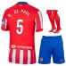 PAUL'S Atletico Madrid Kids' 2024/25 Home Kit - Red/White