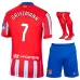 GRIEZMANN Atlético Madrid Kids' Jersey Set for the 2024/25 Home Games - Red/White