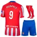 Ensemble de maillot pour enfants d'Atlético Madrid 2024/25 à domicile de MEMPHIS - Rouge/Blanc