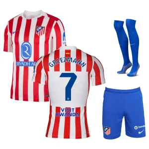Griezmann Atlético Madrid 2025/26 Kids' Home Jersey Set - Red/White