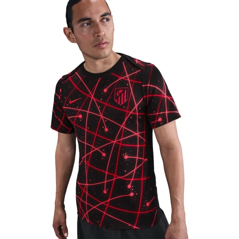 Maillot de pré - match de l'Atlético Madrid 2025/26 - Noir/Rouge
