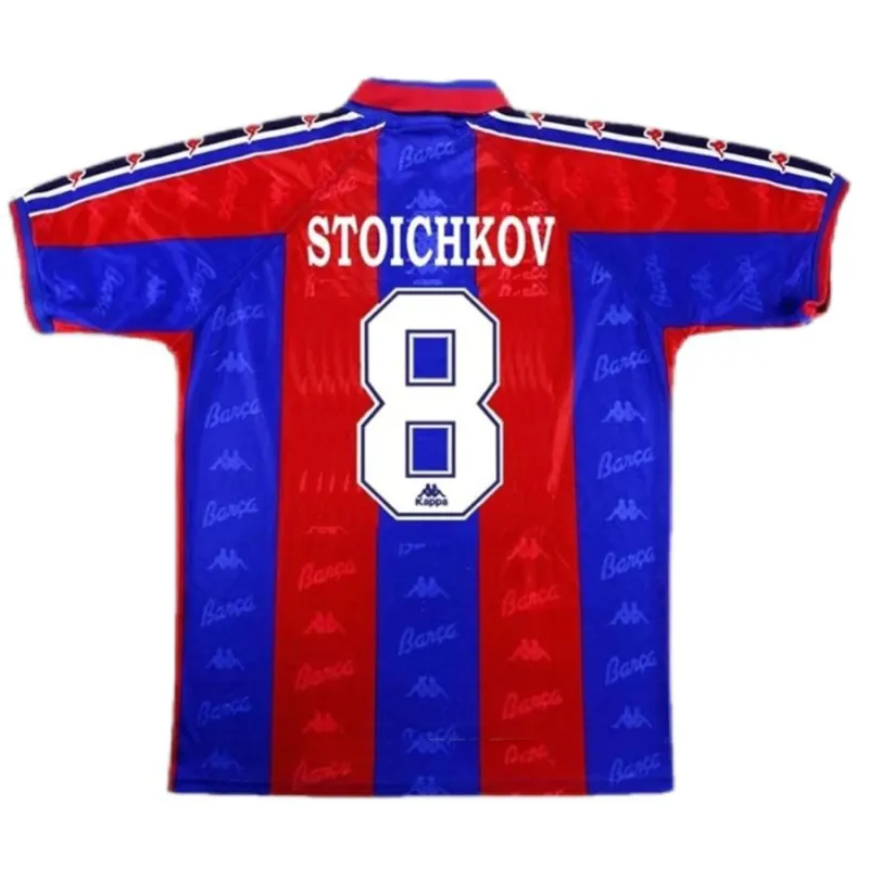 Barcelona STOICHKOV 1996/97 Retro Home Jersey - Red/Blue