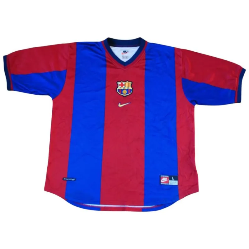 Barcelona 1998 2000 Retro Home Jersey - Red/Blue