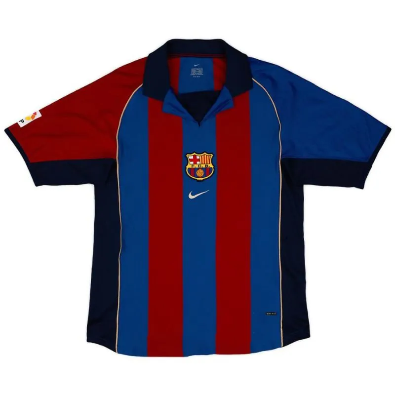 Barcelona XAVI 2001/02 Camiseta Local Retro - Rojo/Azul