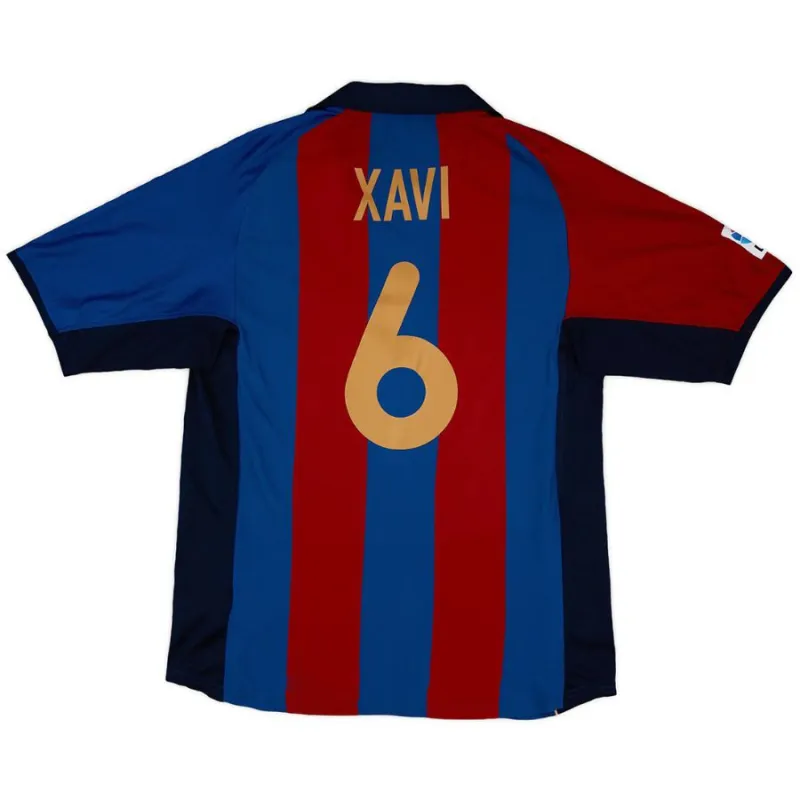 Barcelona XAVI 2001/02 Camiseta Local Retro - Rojo/Azul