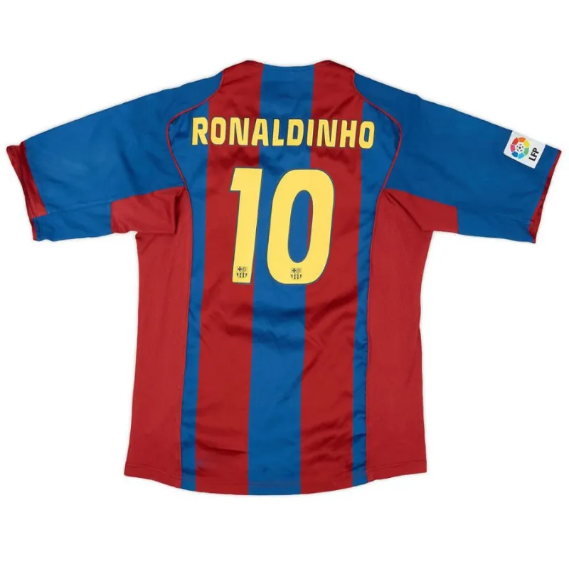 Barcelona RONALDINHO 2004/05 Retro Home Jersey - Red/Blue