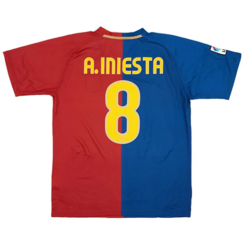 Camiseta Retro de Local A.INIESTA 2008/09 del Barcelona - Rojo/Azul