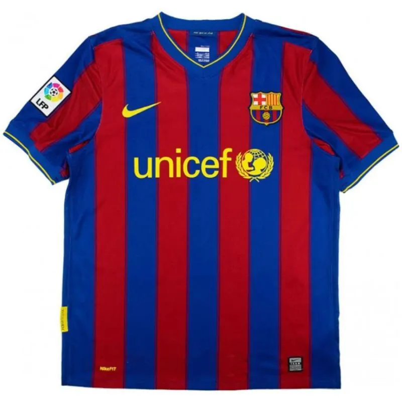 Barcelona A.INIESTA 2009/10 Retro Home Jersey - Red/Blue