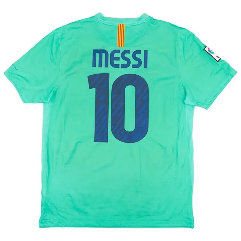 Camiseta Retro de Visitante MESSI 2010/11 del Barcelona - Verde