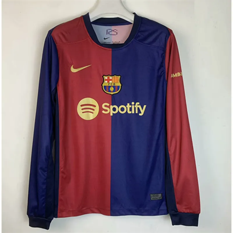 FC Barcelona Long Sleeve Home Jersey 2024/25 - Red/Blue