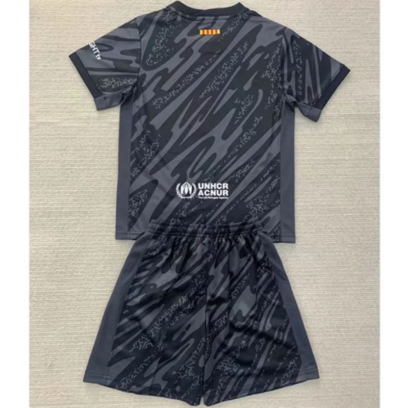 FC Barcelona Kids' Goalkeeper Jersey and Shorts 2024/25 - Black