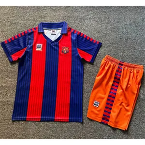 Camisa retro infantil del FC Barcelona 1991/92 campo de casa - Rojo/Azul