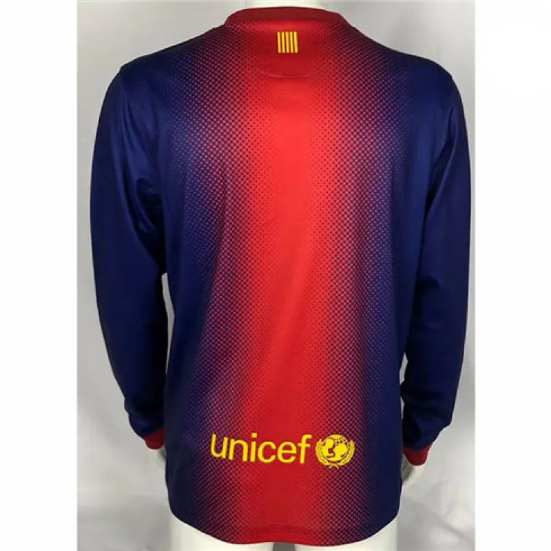 Camisa retro de manga larga del FC Barcelona 2012/13 campo de casa - Rojo/Azul