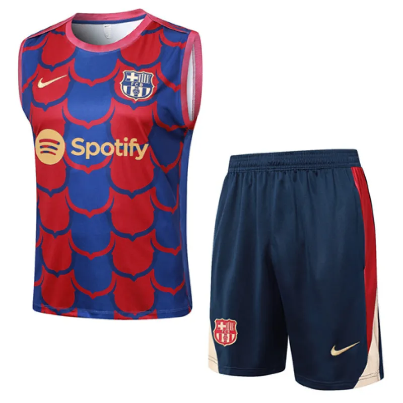 Conjunto de pantalones cortos y chaleco del FC Barcelona 2024/25 - Rojo/Azul