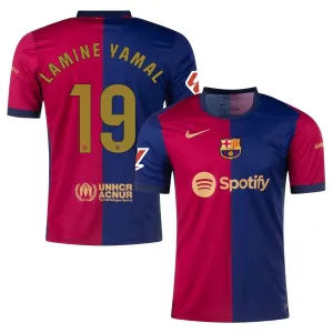 Lamine Yamal FC Barcelona 2024-25 Home Kids' Jersey - Blue/Red
