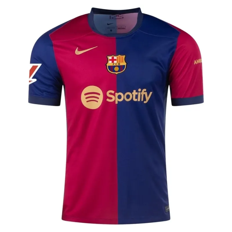 Lewandowski FC Barcelona 2024-25 Home Kids' Jersey Set - Blue/Red