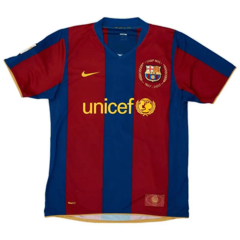 Messi Barcelona Retro Jersey 2007/08 Home - Red/Blue