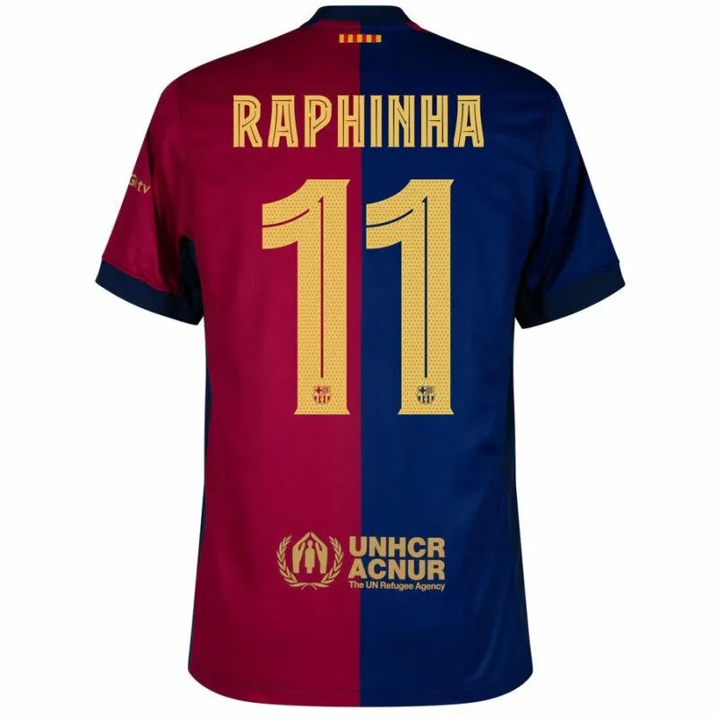Camiseta de local del FC Barcelona RAPHINHA 2024/25 con nuevo sponsor - Rojo/Azul
