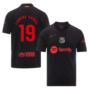 Camiseta infantil del FC Barcelona LAMING YAMAL 2024/25 Visitante - Negro
