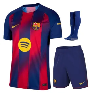 Barcelona 2025/26 Kids' Home Jersey Set - Red/Blue
