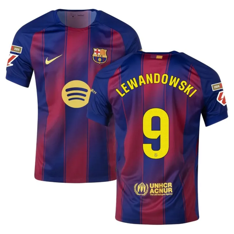 Barcelona LEWANDOWSKI 2025/26 Home Kids' Jersey - Red/Blue