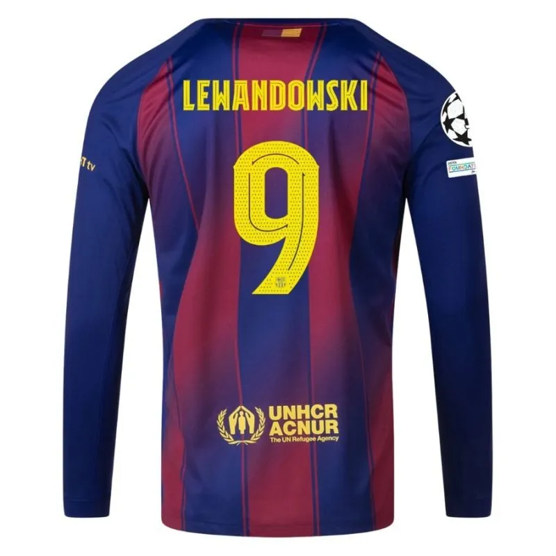 Camiseta Barcelone Local Manga Larga UCL 2025/26 LEWANDOWSKI