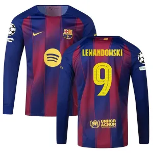 Maglia Barcellona Casa Maniche Lunghe UCL 2025/26 LEWANDOWSKI