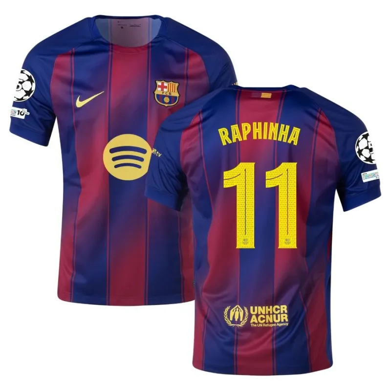 Camiseta Barcelona Local UCL 2025/26 RAPHINHA