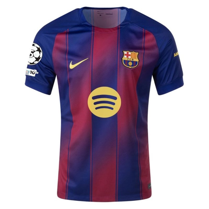 Camiseta en casa de la UCL infantil del FC Barcelona RAPHINHA 2025/26 - Rojo/Azul