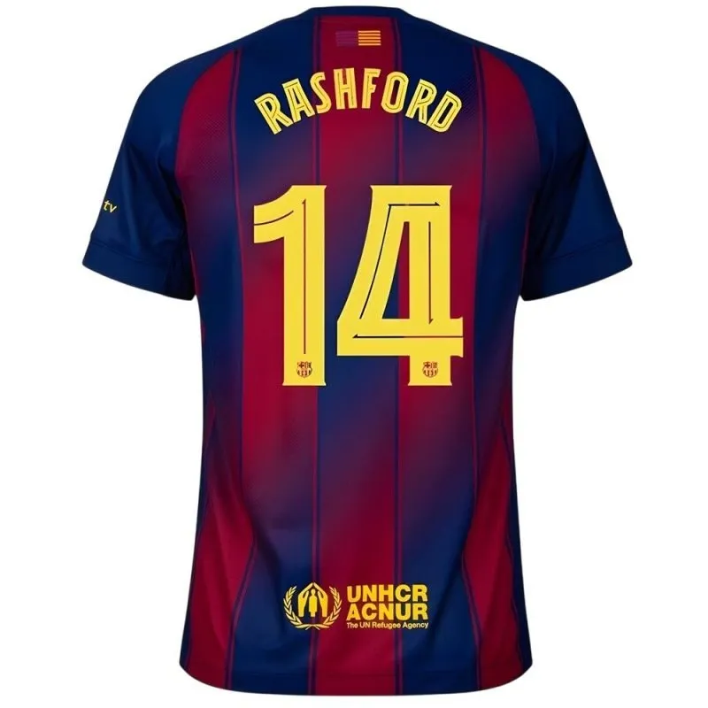 Maillot enfant domicile de RASHFORD pour le Barcelone 2025/26 - Rouge/Bleu